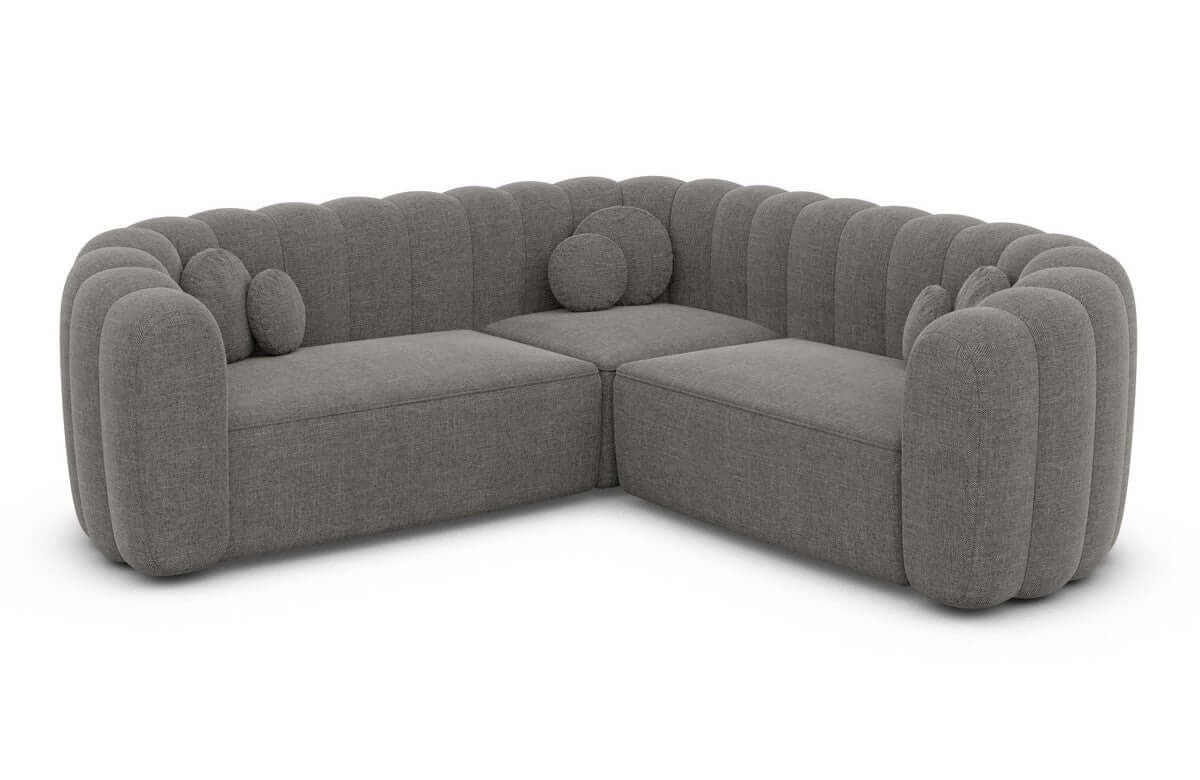 Stoff Ecksofa Almeria L-Form dunkelgrau
