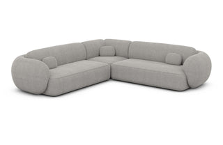 Ecksofa Altea L Form Stoff in Strukturstoff und der Farbe Hellgrau