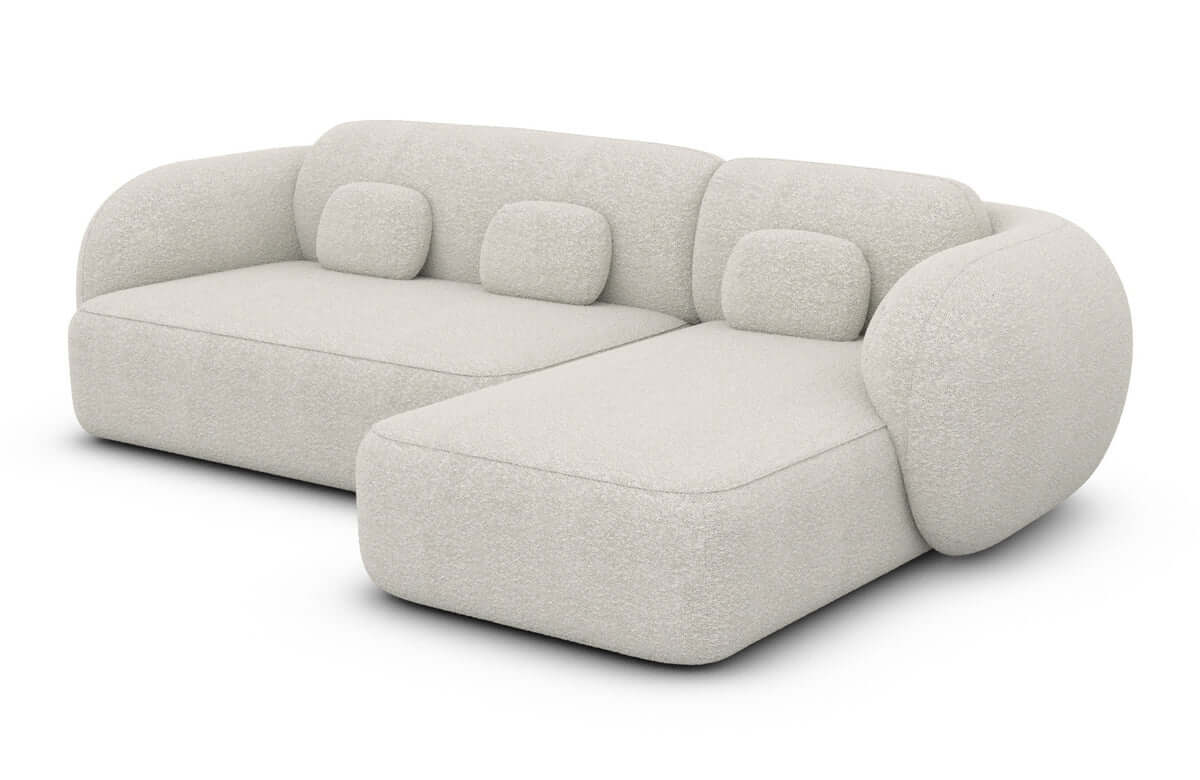 Ecksofa Altea L-Form aus Stoff Weiß