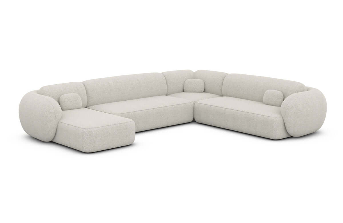 Wohnlandschaft Altea XXL U-Form in Stoff Weiß