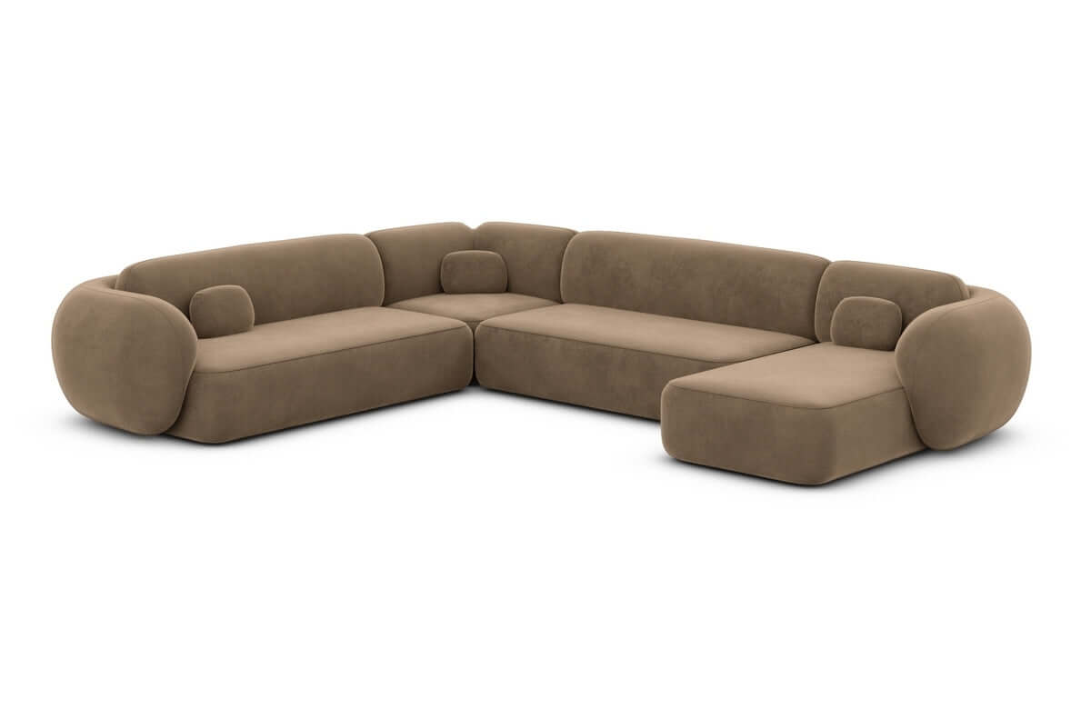 Wohnlandschaft Altea XXL U-Form in Stoff Braun
