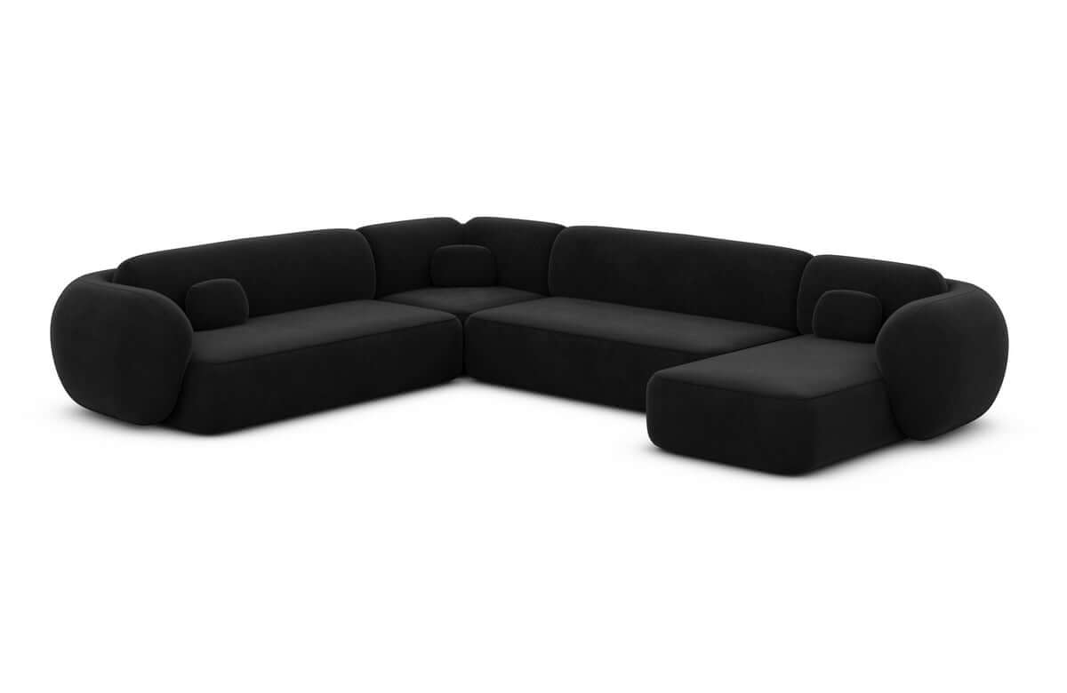 Wohnlandschaft Altea XXL U-Form in Stoff Schwarz