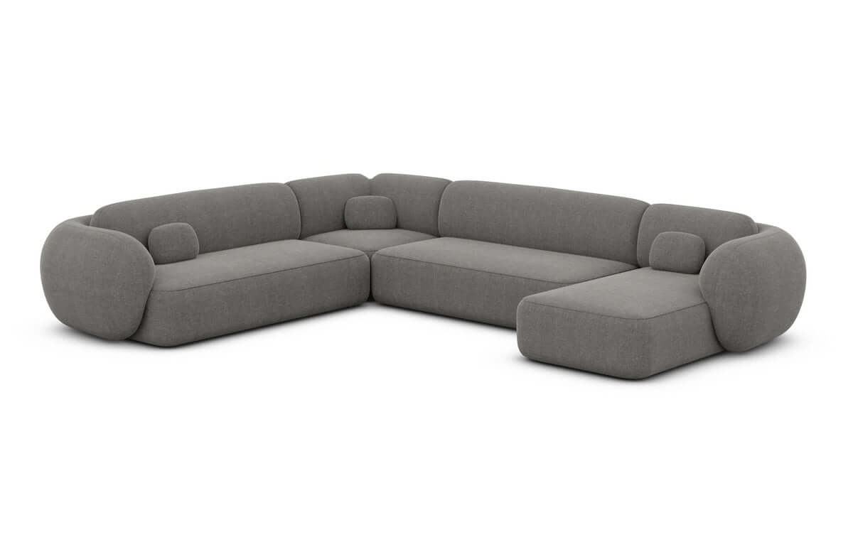 Wohnlandschaft Altea XXL U-Form in Stoff dunkelgrau