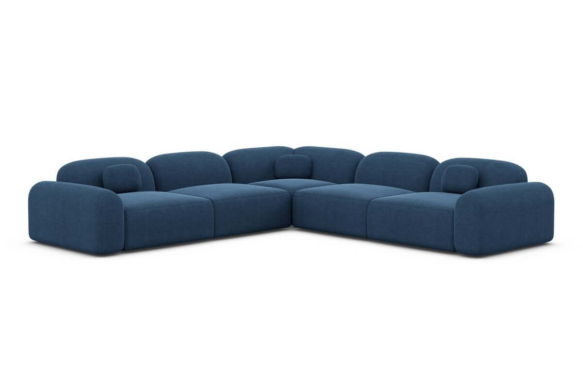 Ecksofa Barcelona Stoff L-Form Blau