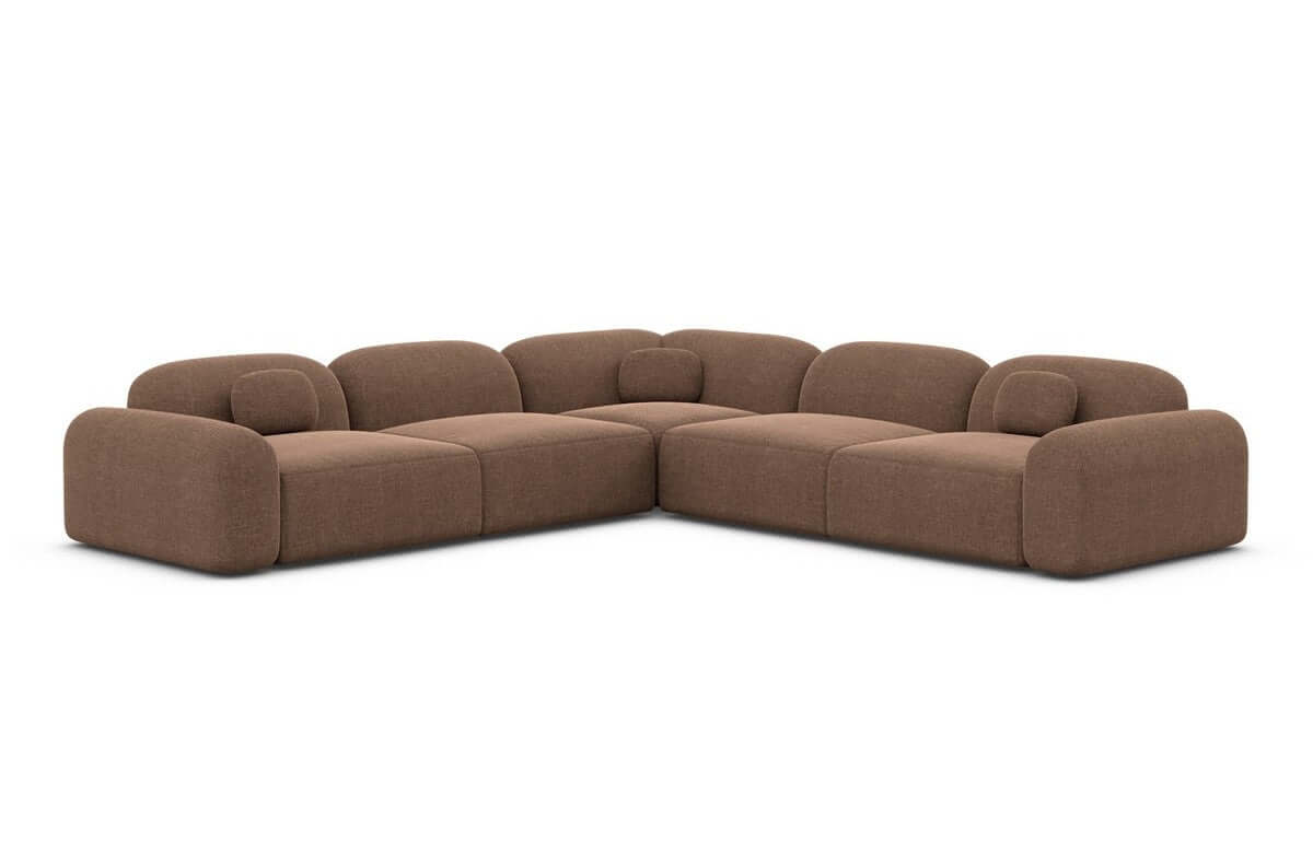 Ecksofa Barcelona Stoff L-Form Braun