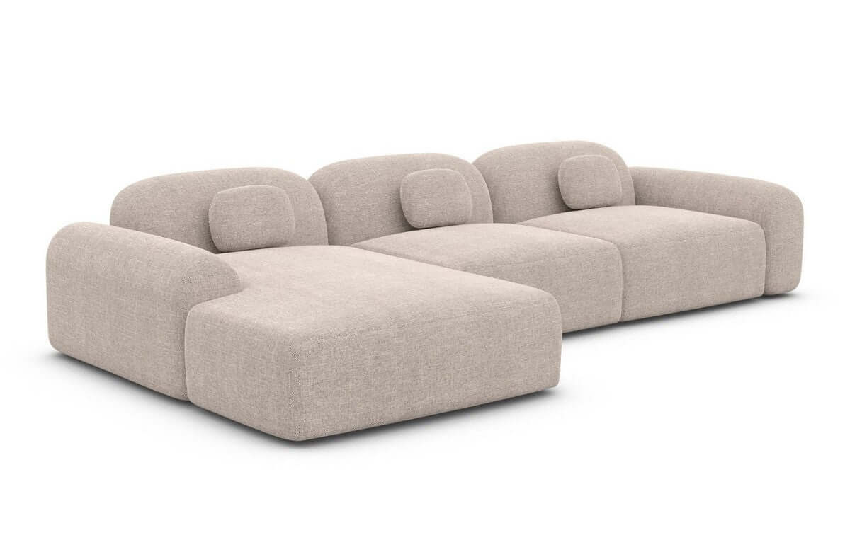 Polster Ecksofa Barcelona L-Form Kurz Beige