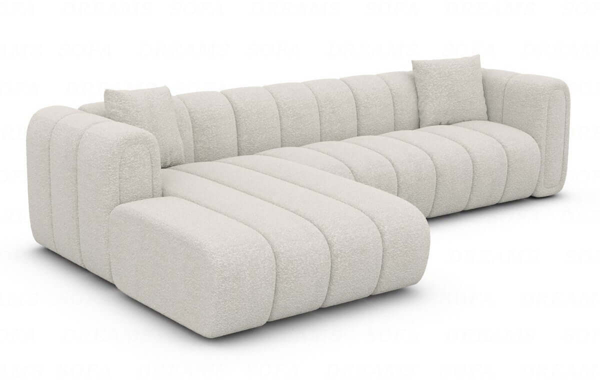 Polster Ecksofa Almagro L-Form Kurz Weiß