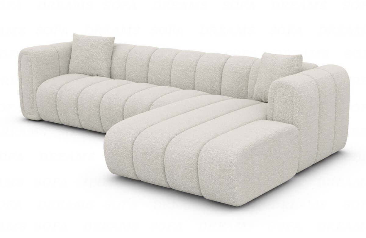 Stoff Ecksofa Almagro L-Form Weiß