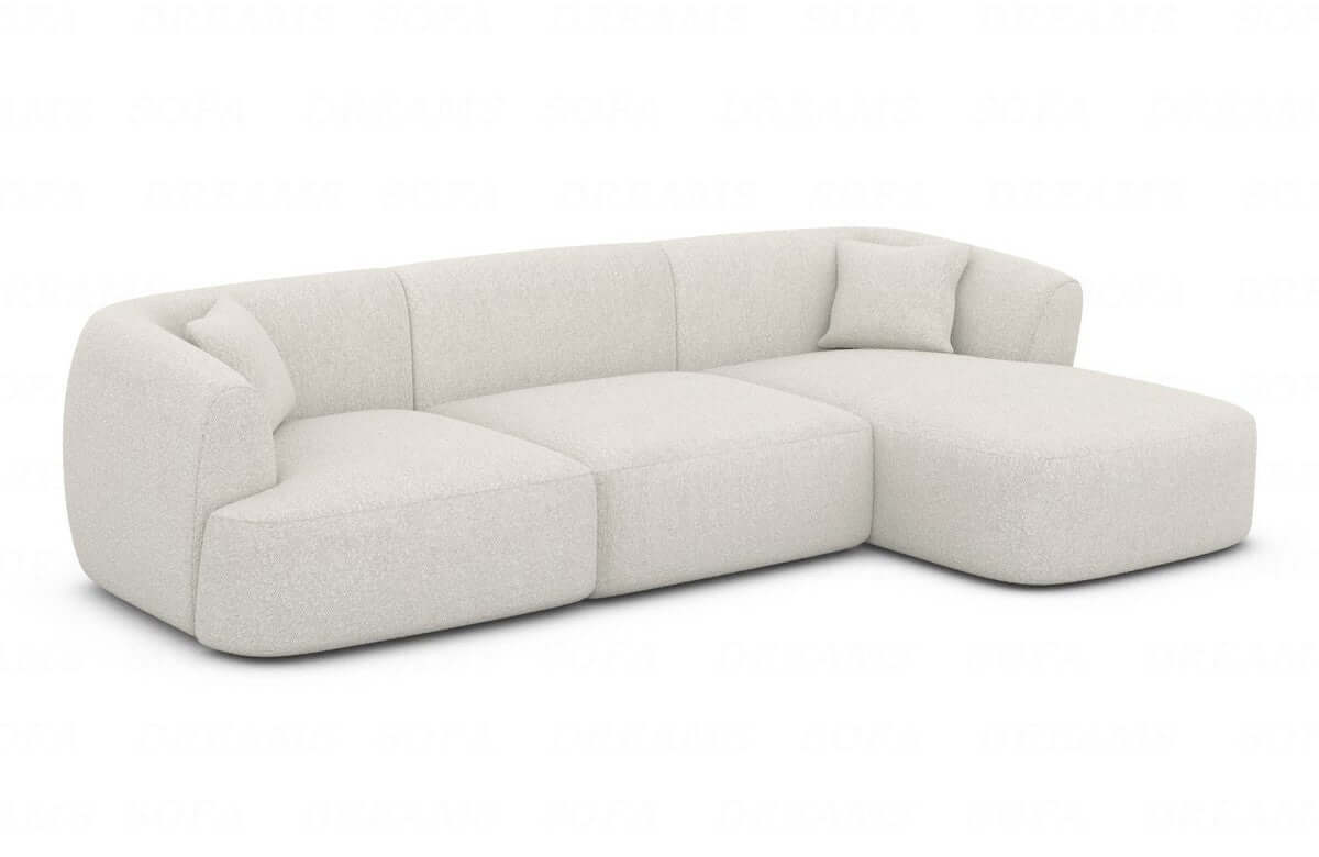 Ecksofa Tabarca L-Form aus Stoff Pearl