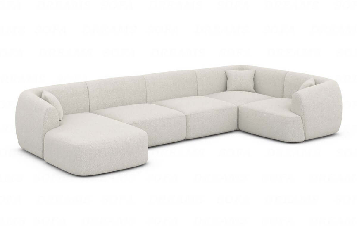Wohnlandschaft Tabarca U-Form aus Stoff Pearl