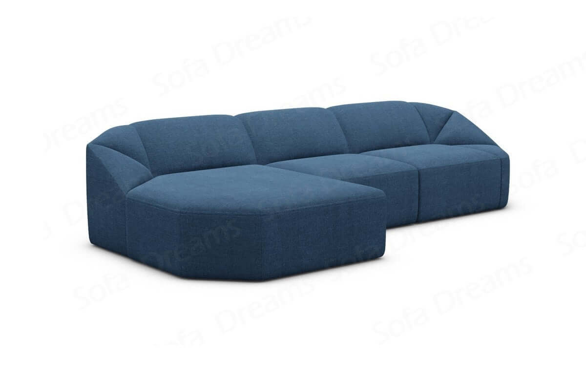 Stoff Ecksofa Cabrera L-Form Kurz Blau