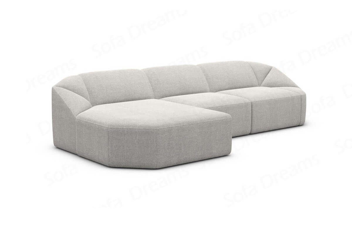 Stoff Ecksofa Cabrera L-Form Kurz Hellgrau