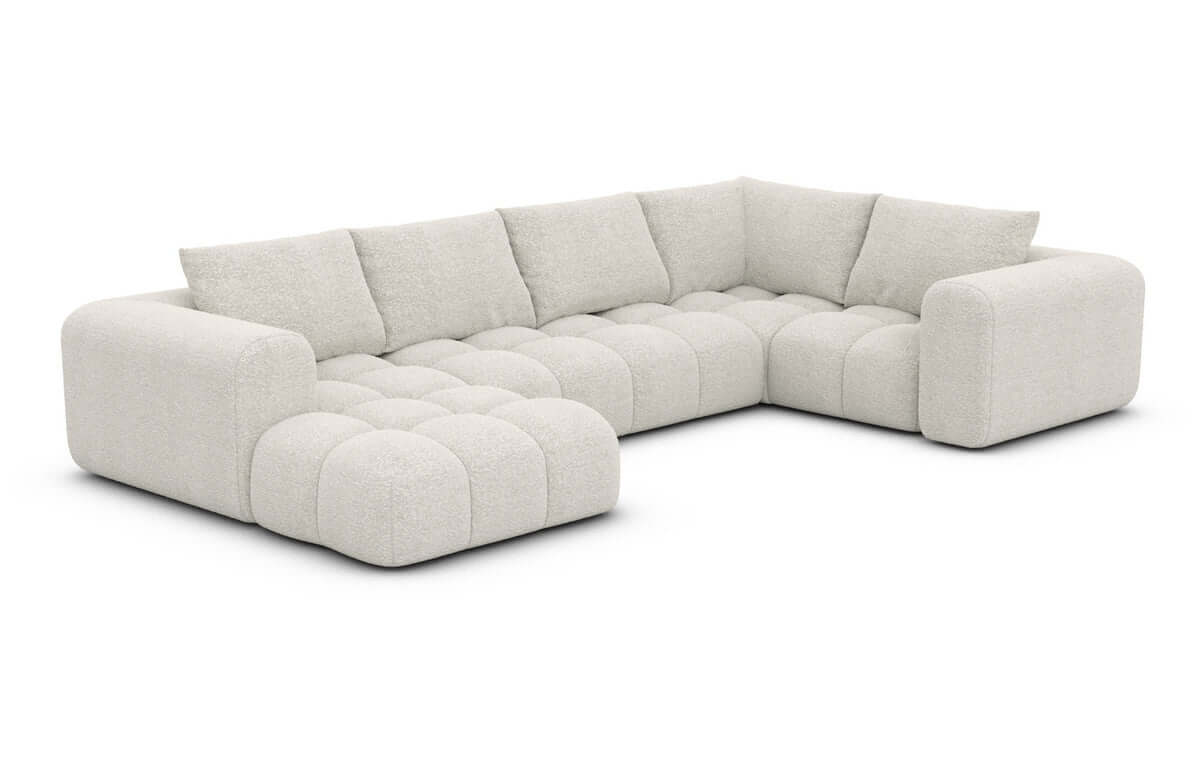 Couchlandschaft Casaluna U-Form in Stoff Weiß