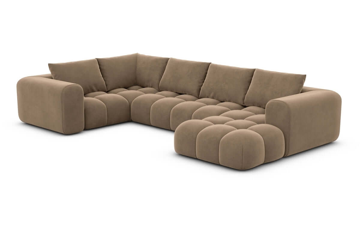 Couchlandschaft Casaluna U-Form in Stoff Braun