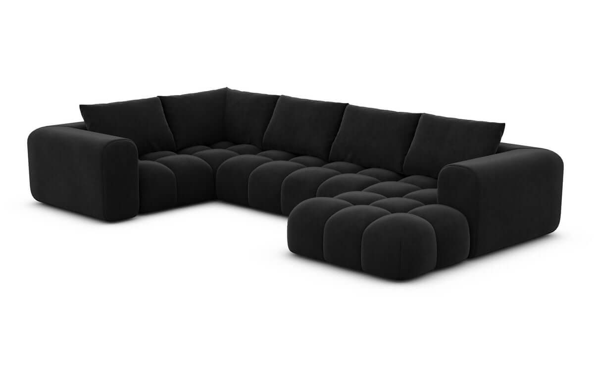 Couchlandschaft Casaluna U-Form in Stoff Schwarz
