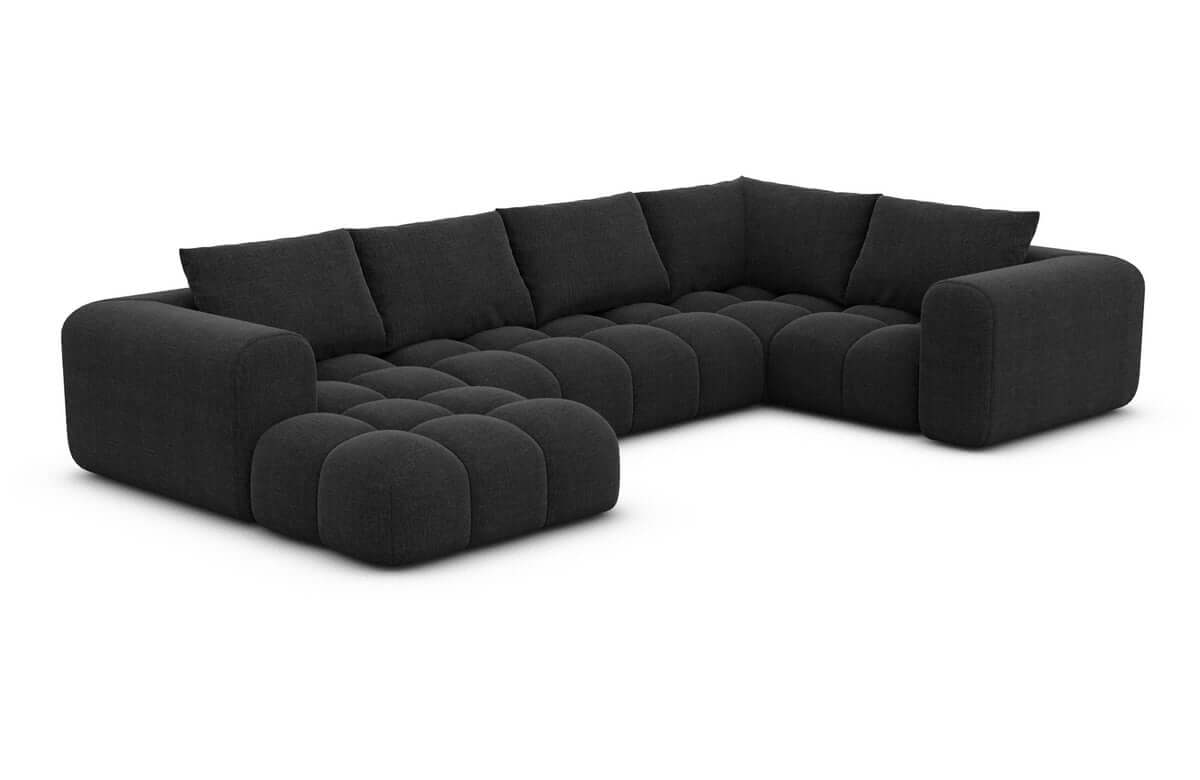 Couchlandschaft Casaluna U-Form in Stoff Schwarz