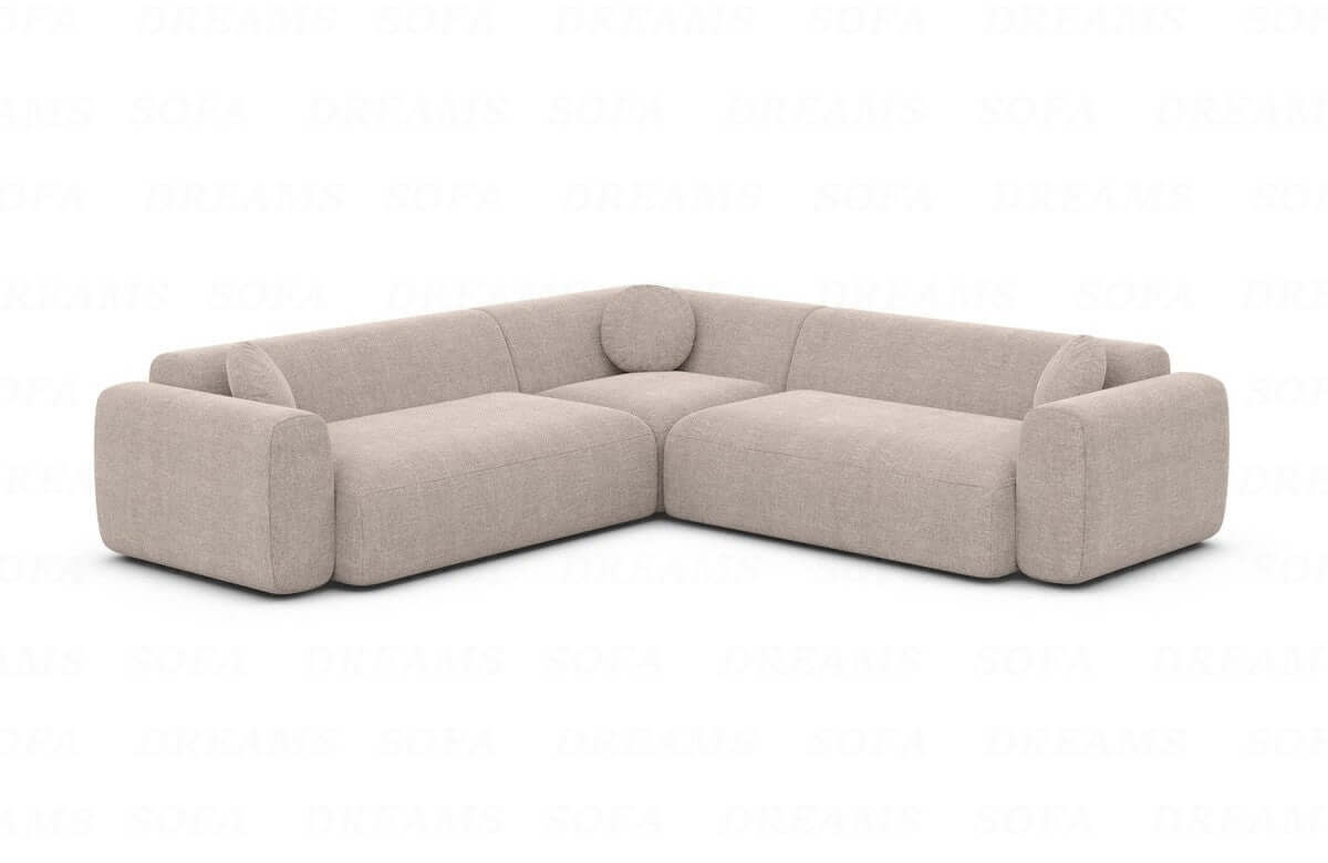 Ecksofa Cortegada L-Form aus Stoff Beige