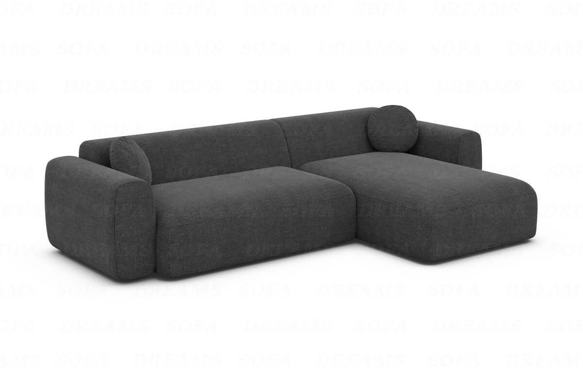 Ecksofa Cortegada L-Form aus Stoff Kurz Anthrazit