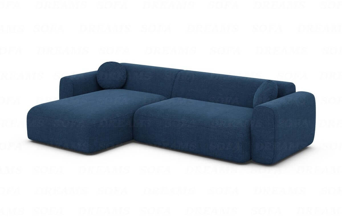 Ecksofa Cortegada L-Form aus Stoff Kurz Blau