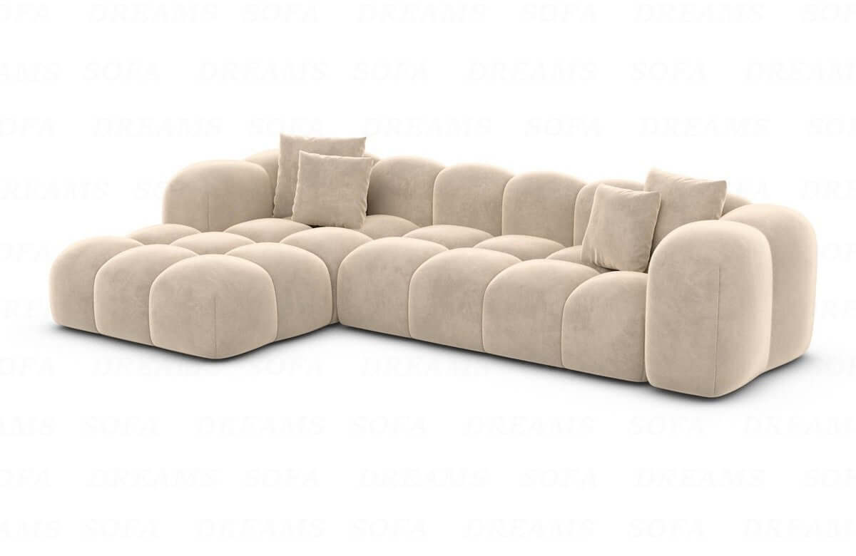 Ecksofa Formentera L-Form Kurz Stoff Beige