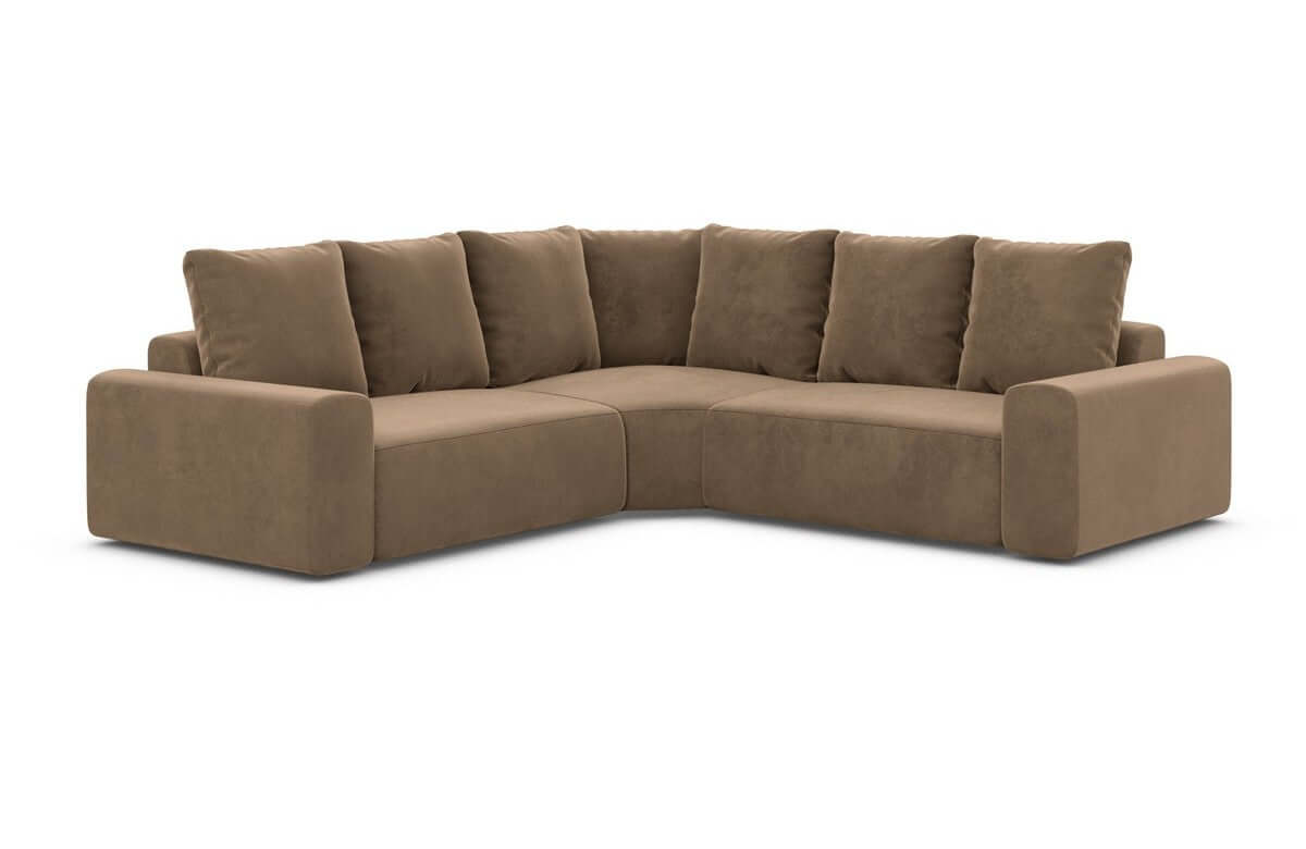 Couch Gomera L-Form in Stoff Braun