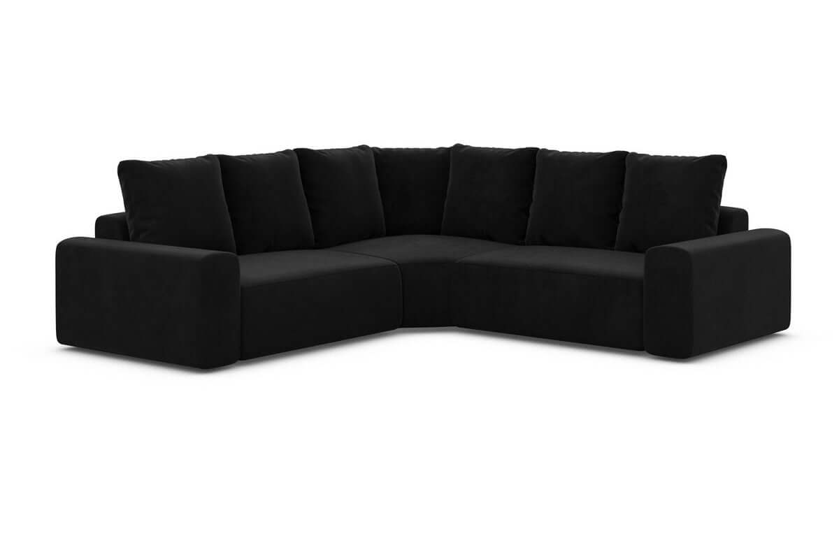 Couch Gomera L-Form in Stoff Schwarz