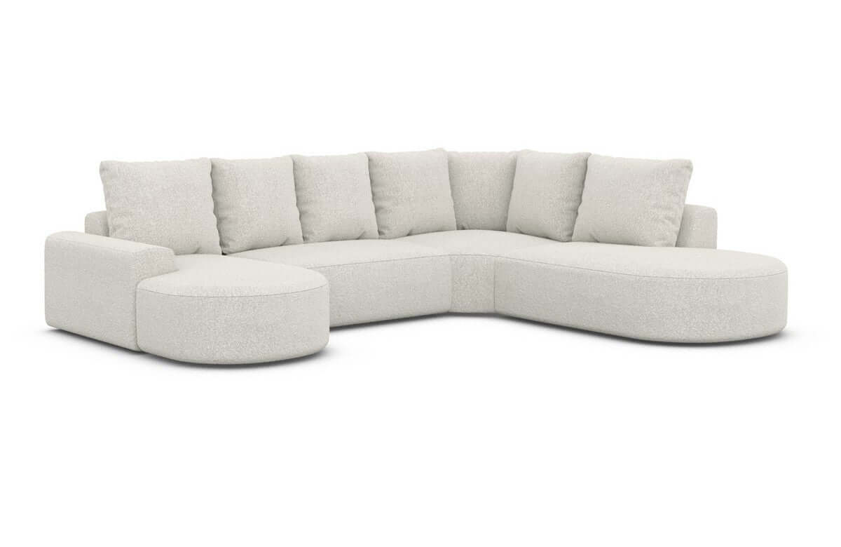 Wohnlandschaft Gomera Lounge U-Form aus Stoff pearl