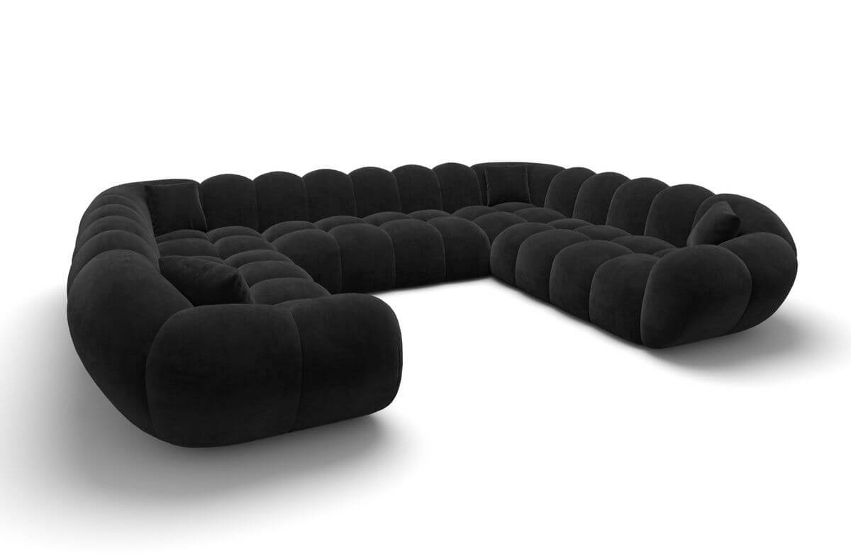 Wohnlandschaft Maleron XXL Panorama Schwarz