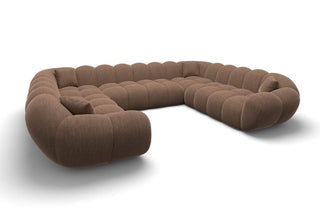 Wohnlandschaft Maleron XXL Panorama in Strukturstoff und der Farbe Braun