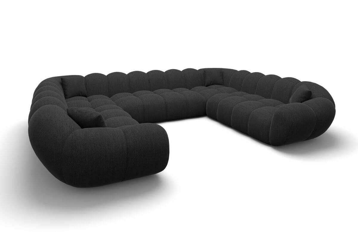 Wohnlandschaft Maleron XXL Panorama Schwarz