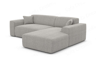 Polster Ecksofa Mallorca L-Form Kurz – Komfort in Strukturstoff und der Farbe Hellgrau - Ausrichtung rechts