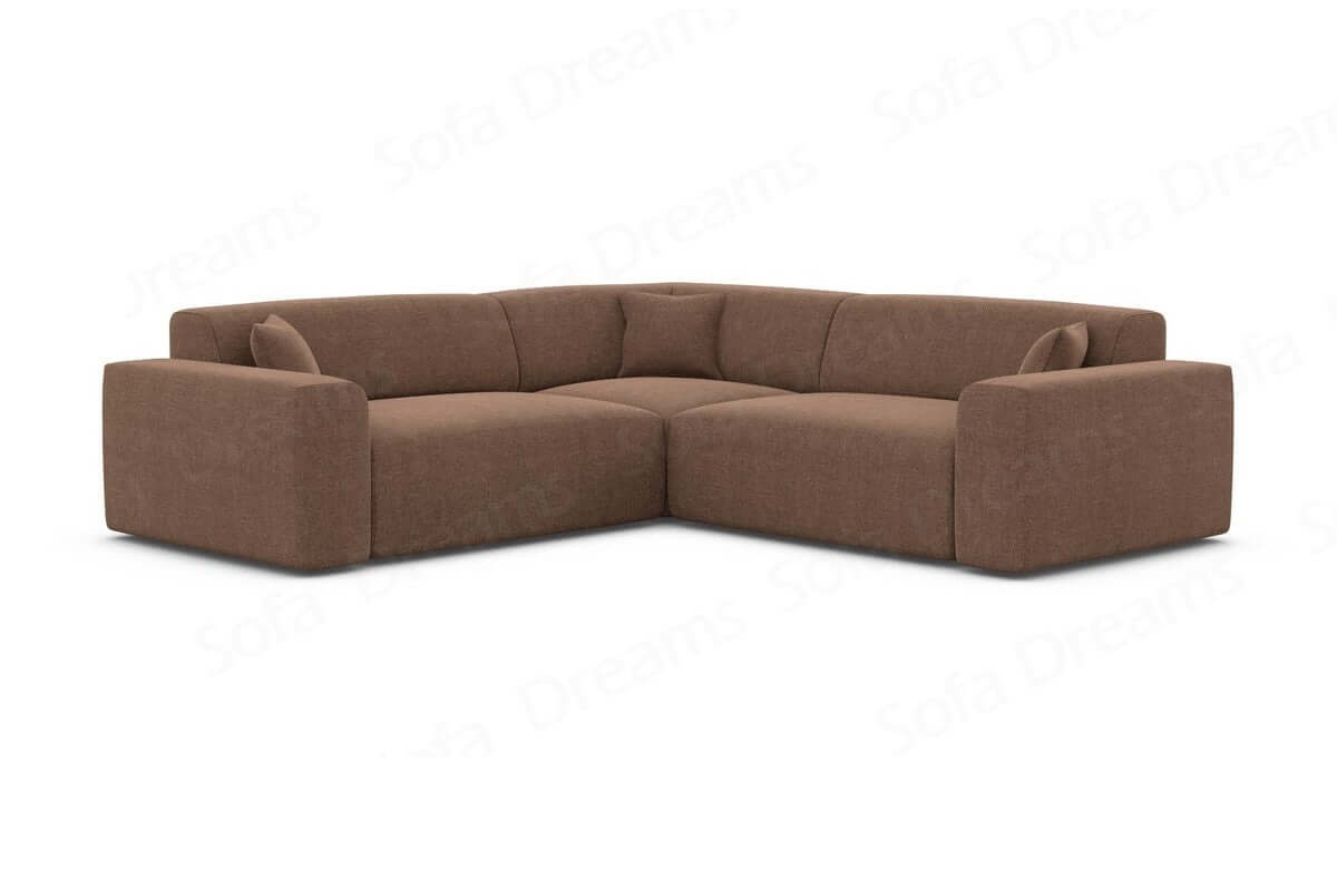 Ecksofa Mallorca L-Form aus Stoff Braun