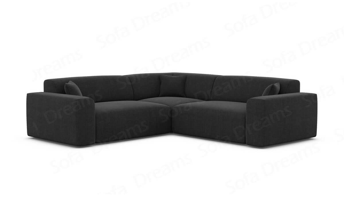 Ecksofa Mallorca L-Form aus Stoff schwarz