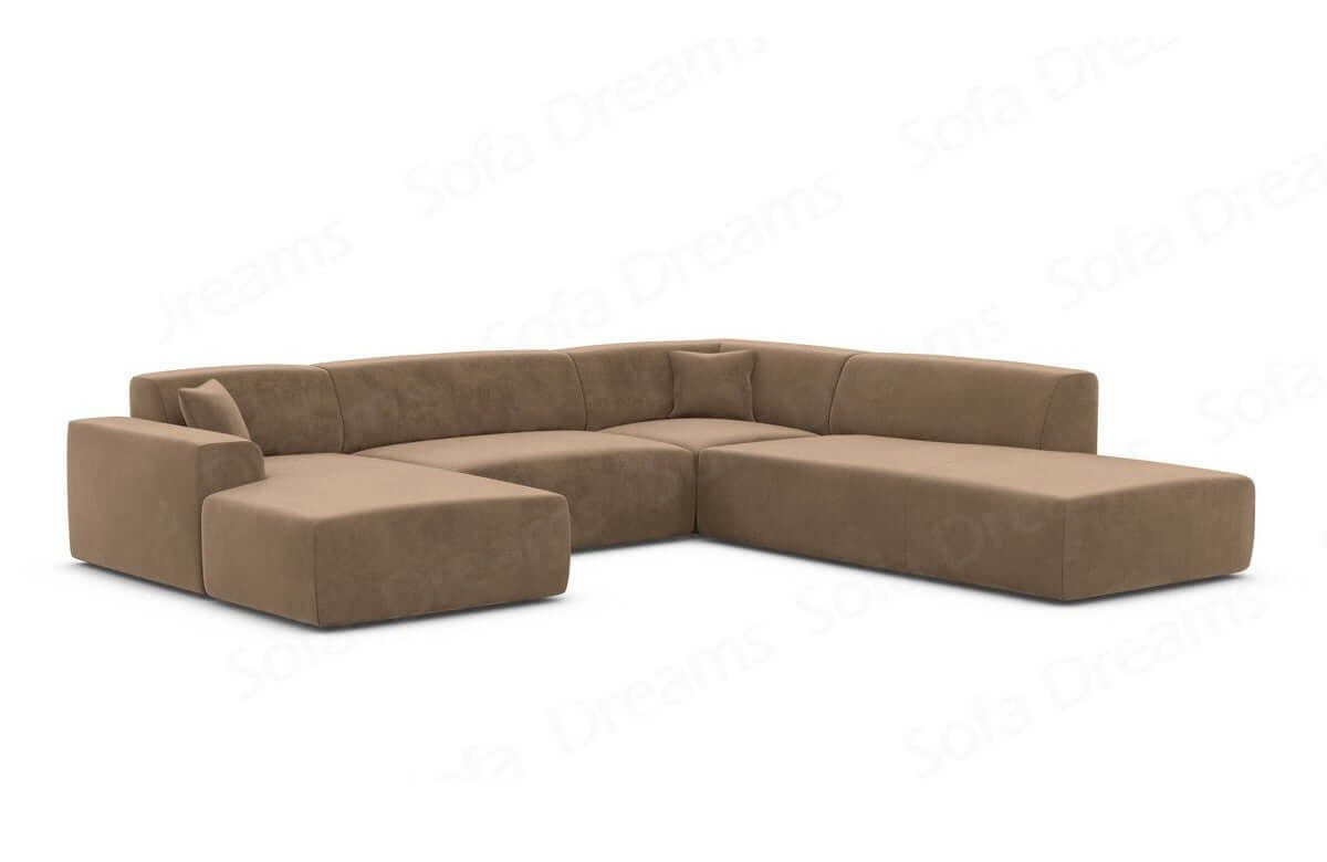 Couchlandschaft Mallorca Lounge U-Form in Stoff Braun