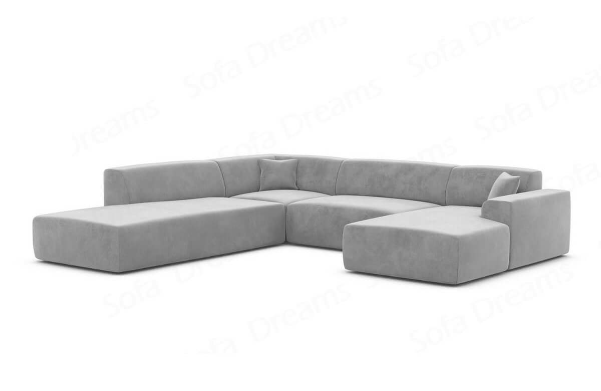 Couchlandschaft Mallorca Lounge U-Form in Stoff Hellgrau