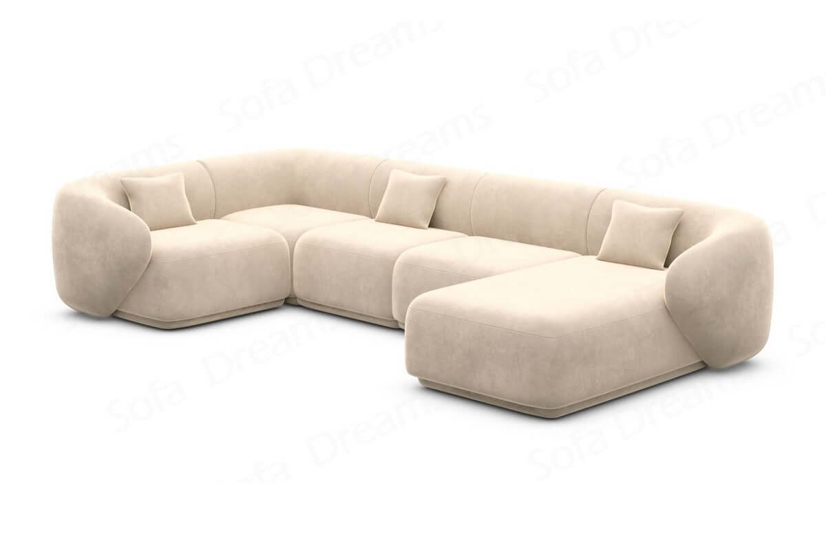 Couchlandschaft Marbella U Form in Stoff beige