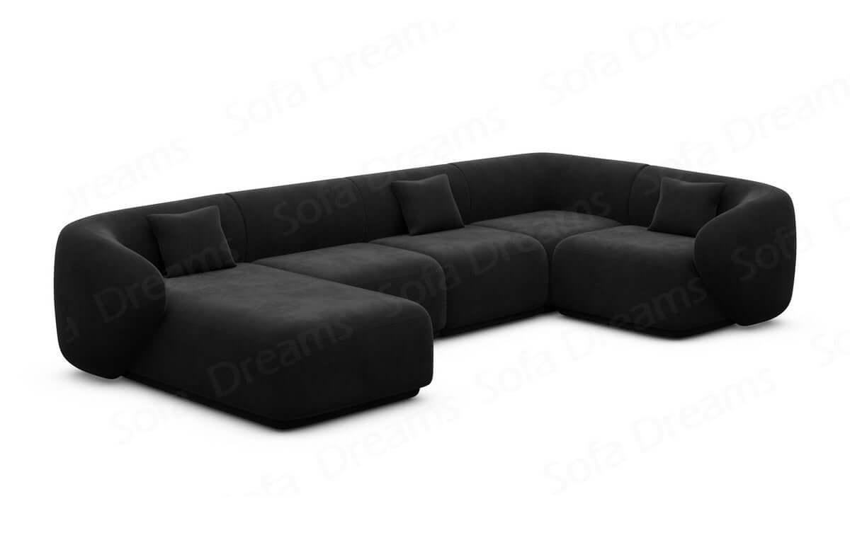 Wohnlandschaft Marbella U-Form Schwarz