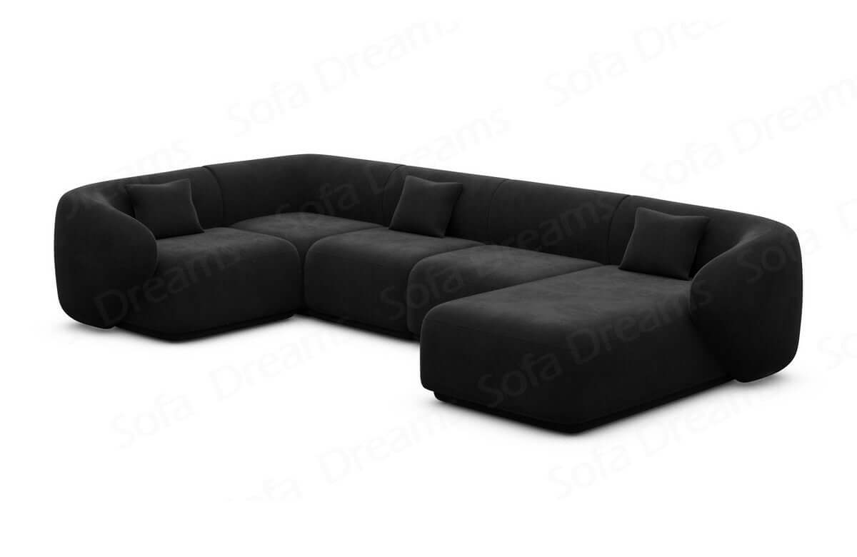 Couchlandschaft Marbella U Form in Stoff schwarz