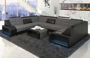 Stoff Ecksofa Pesaro mit LED Beleuchtung