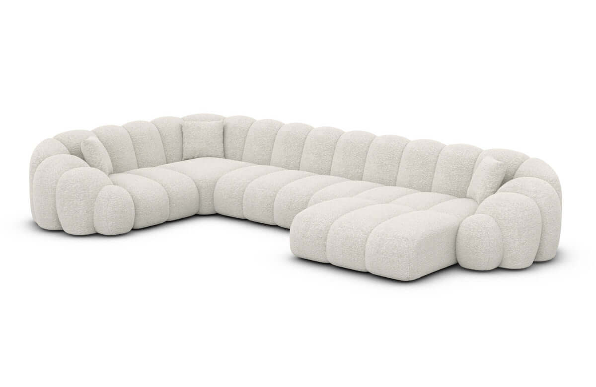 Stoff Wohnlandschaft Rajada U-Form Pearl