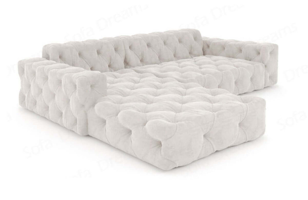 Ecksofa Menorca L Form aus Samtstoff