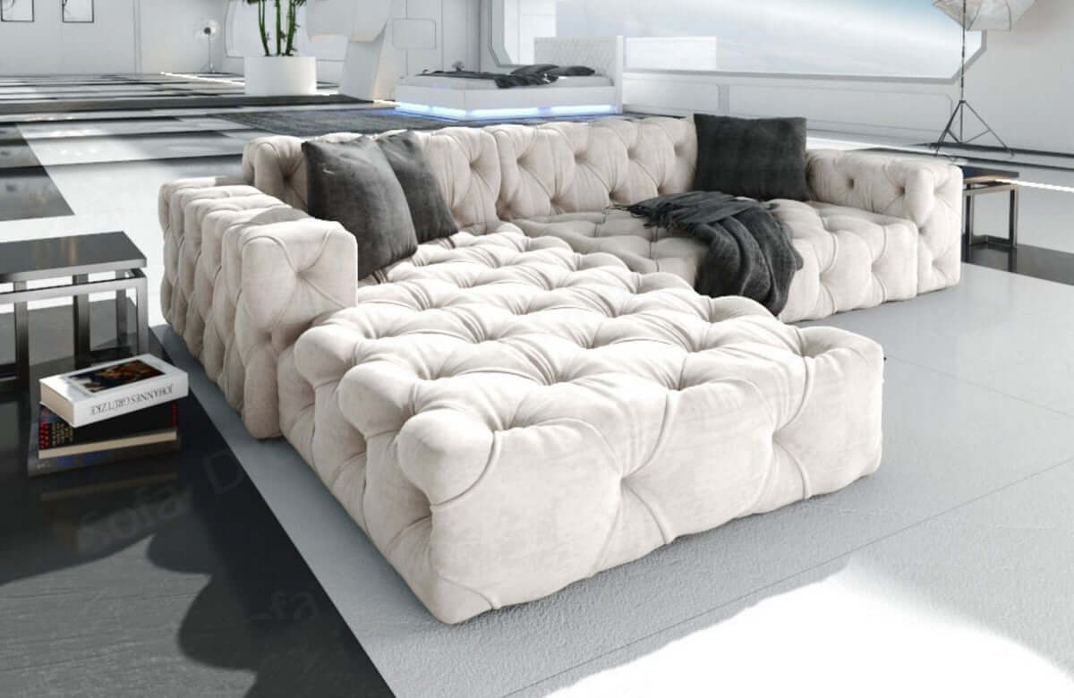 Polster Ecksofa Menorca L-Form Kurz – Komfort Beige