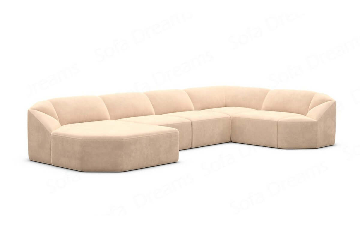 Wohnlandschaft Cabrera U-Form aus Stoff Beige