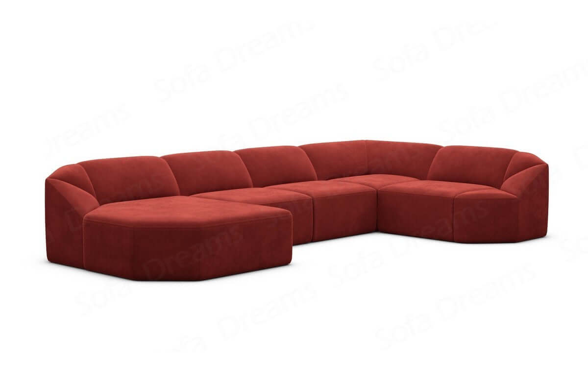 Wohnlandschaft Cabrera U-Form aus Stoff Rot