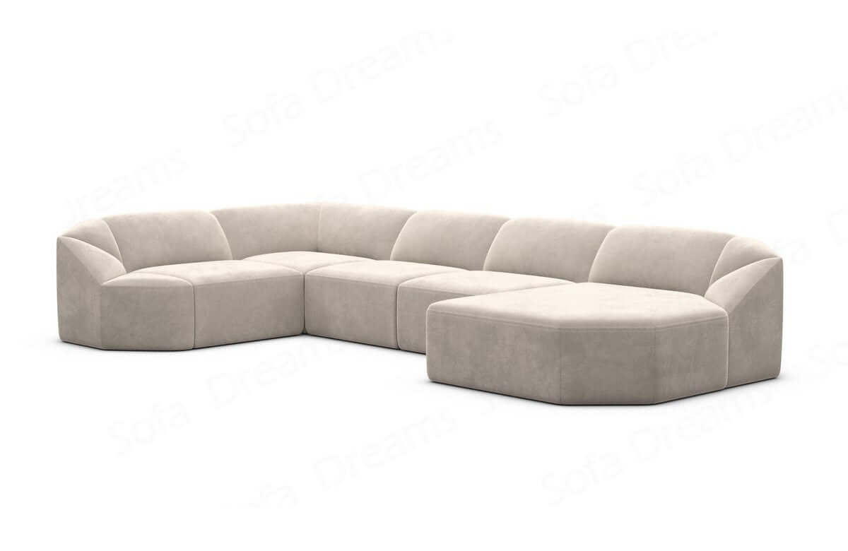 Wohnlandschaft Cabrera U-Form aus Stoff Sand