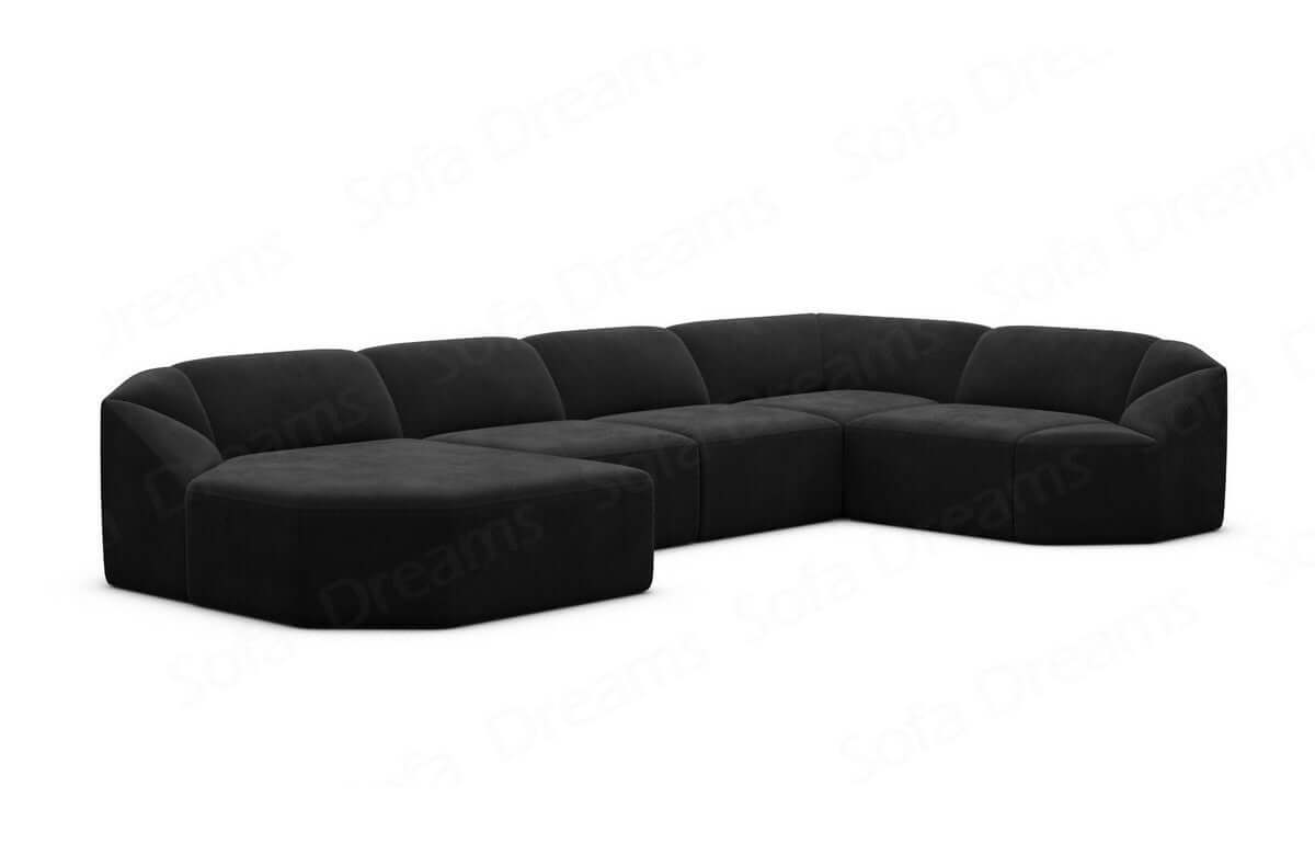 Wohnlandschaft Cabrera U-Form Schwarz