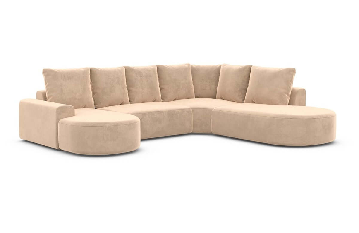Wohnlandschaft Gomera Lounge U-Form aus Stoff Beige