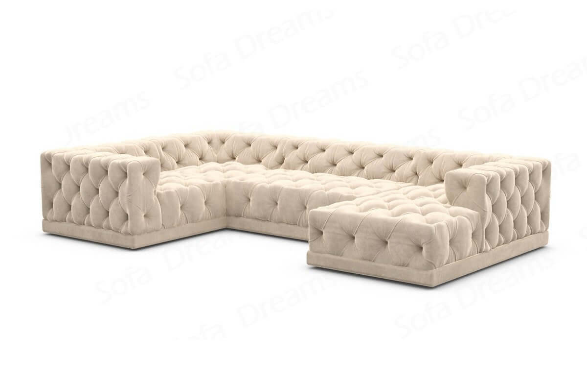 Wohnlandschaft Palma U-Form aus Stoff Beige