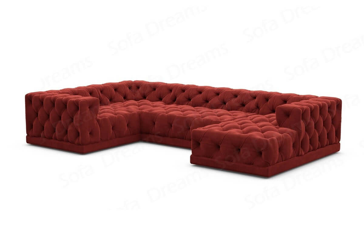 Wohnlandschaft Palma U-Form aus Stoff Rot