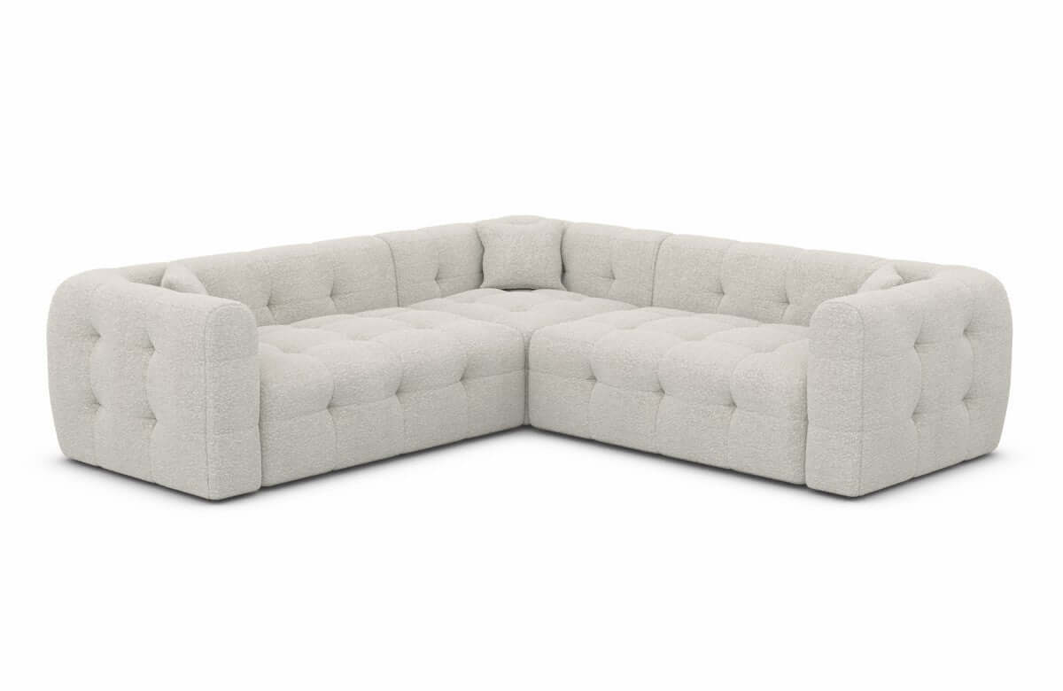 Stoff Ecksofa Sevilla L-Form Pearl